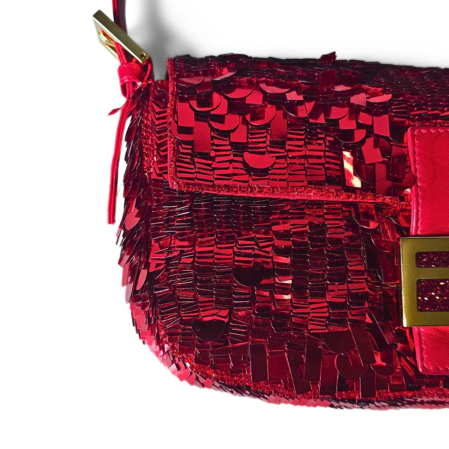 Fendi Baguette Ruby Red Sequins