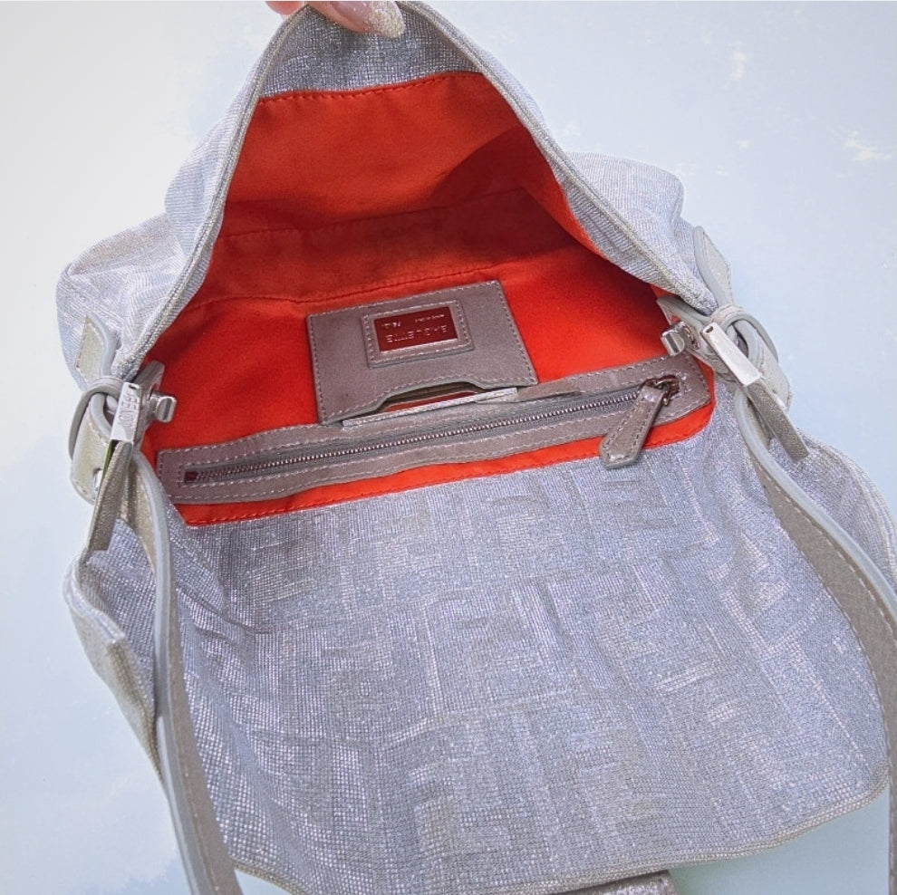 Fendi Baguette in Silver Glitter/Iridescent