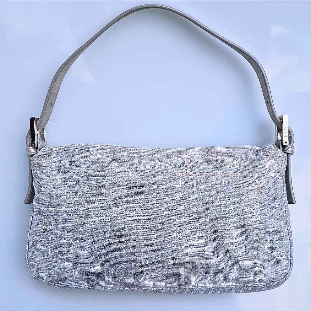 Fendi Baguette in Silver Glitter/Iridescent