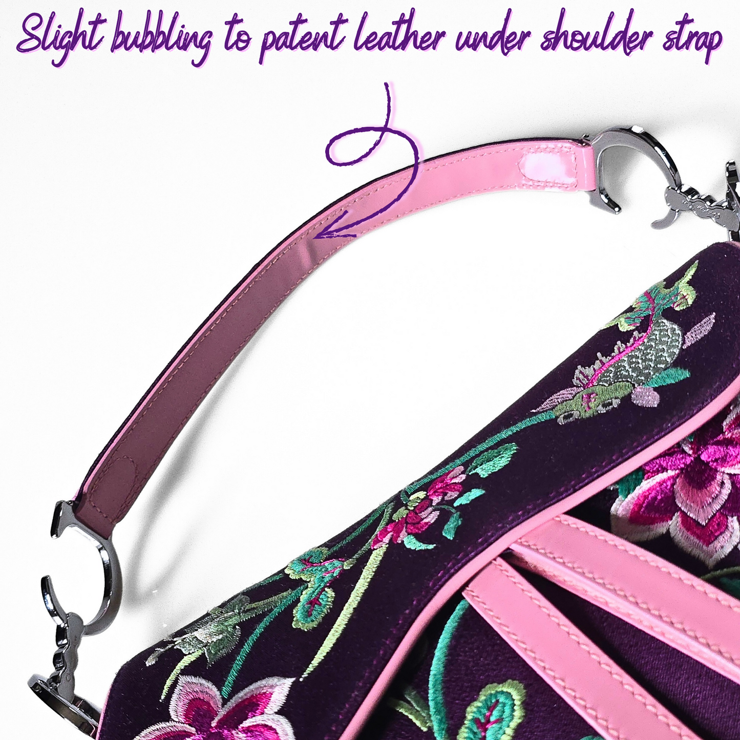 Dior Limited Edition Koi Fish Saddle Bag Purple Satin