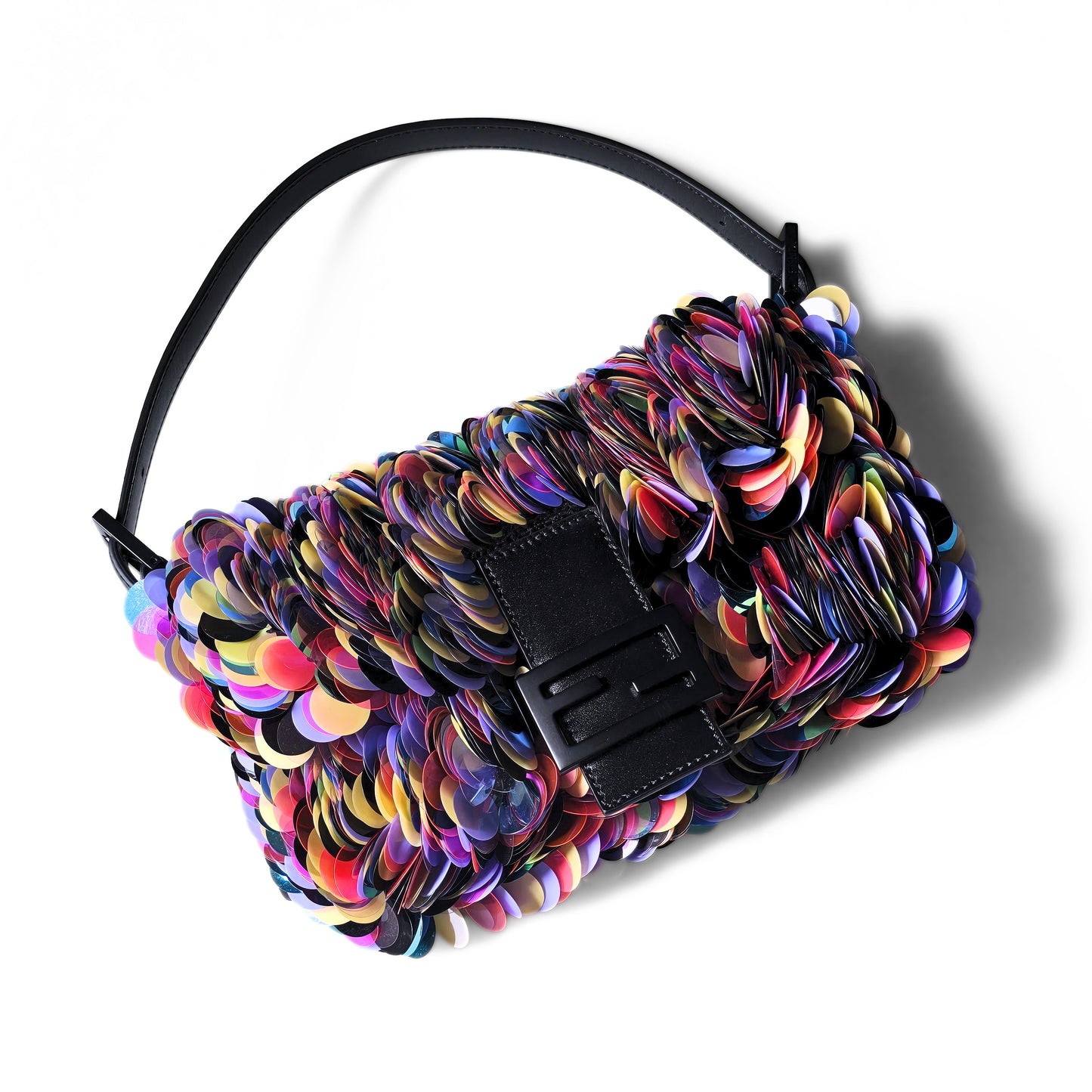 Fendi Baguette Paillettes Swirl Stitch Sequins
