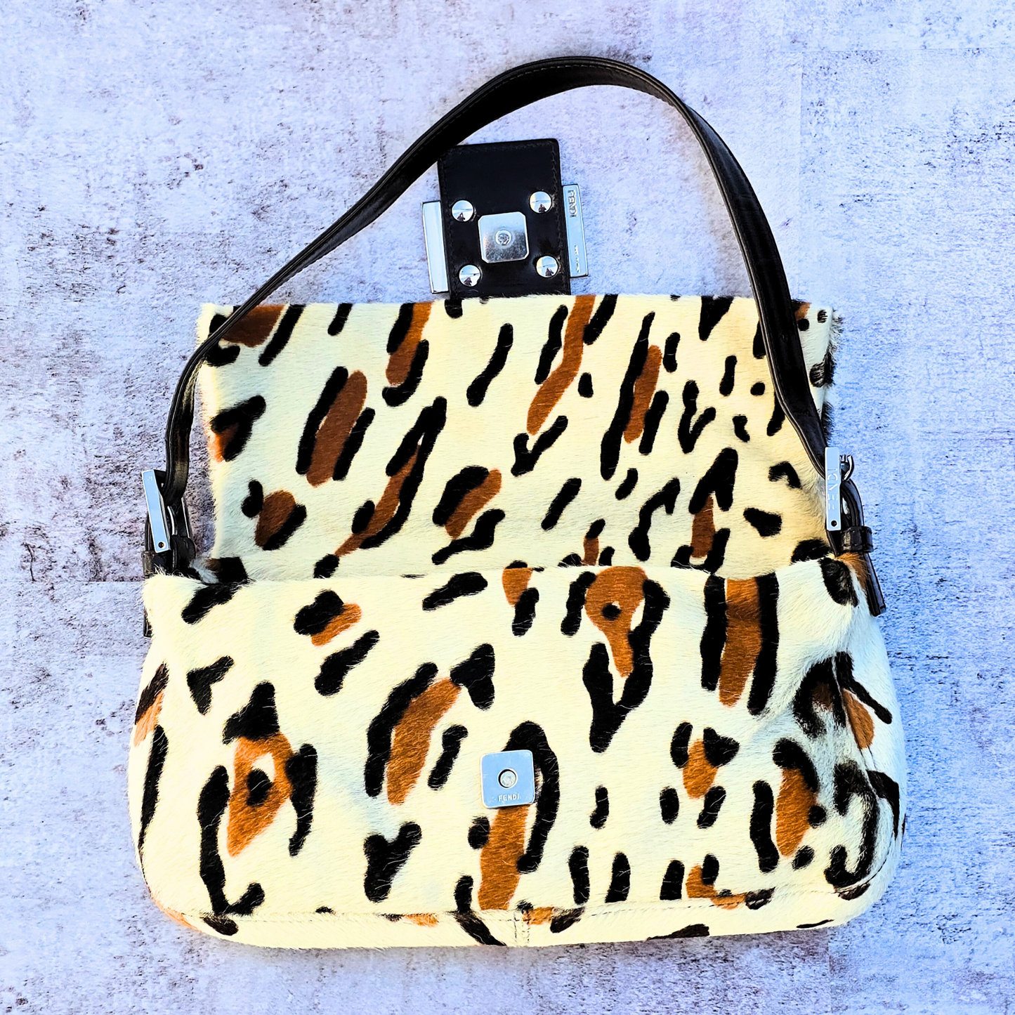 Fendi Baguette Leopard Print Pony Hair