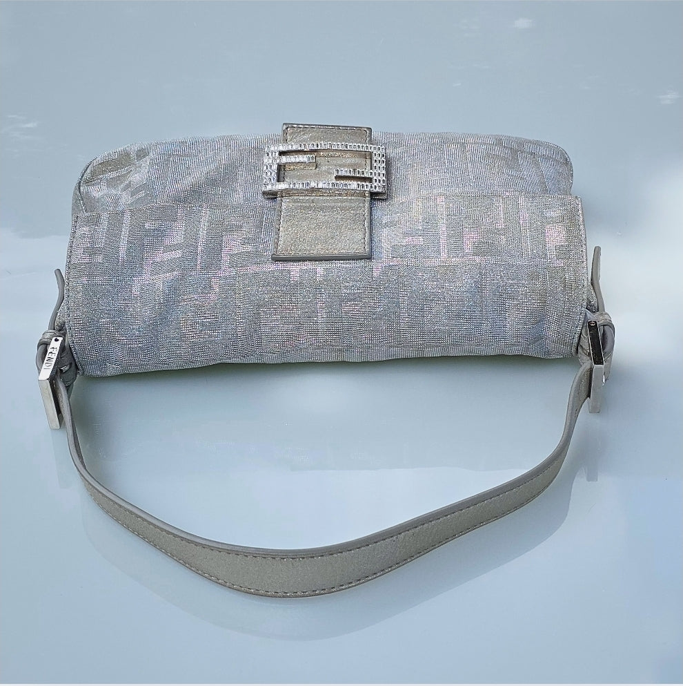 Fendi Baguette in Silver Glitter/Iridescent