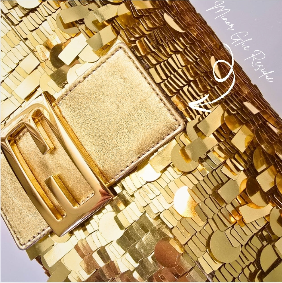 Fendi Baguette Sequins Gold
