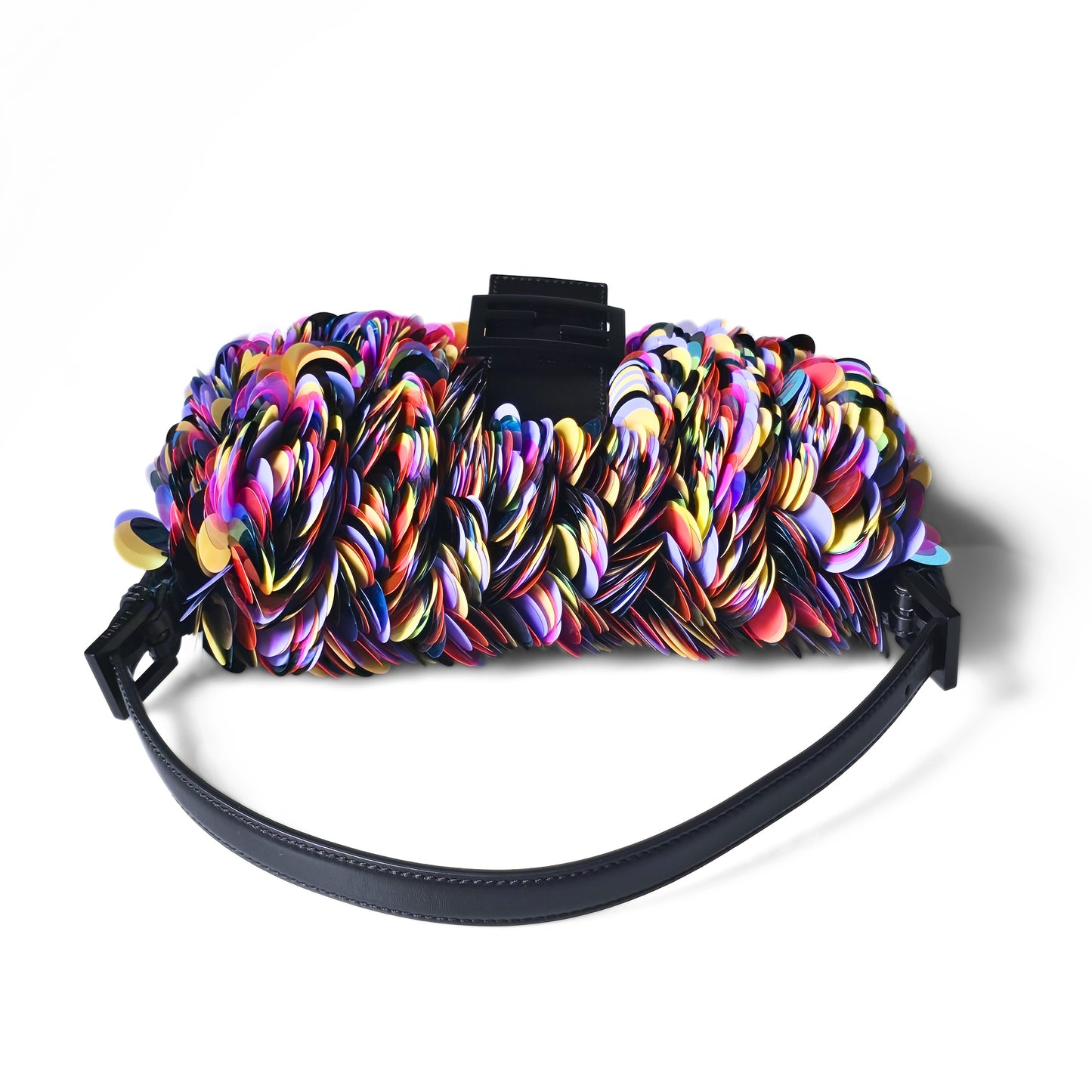 Fendi Baguette Paillettes Swirl Stitch Sequins