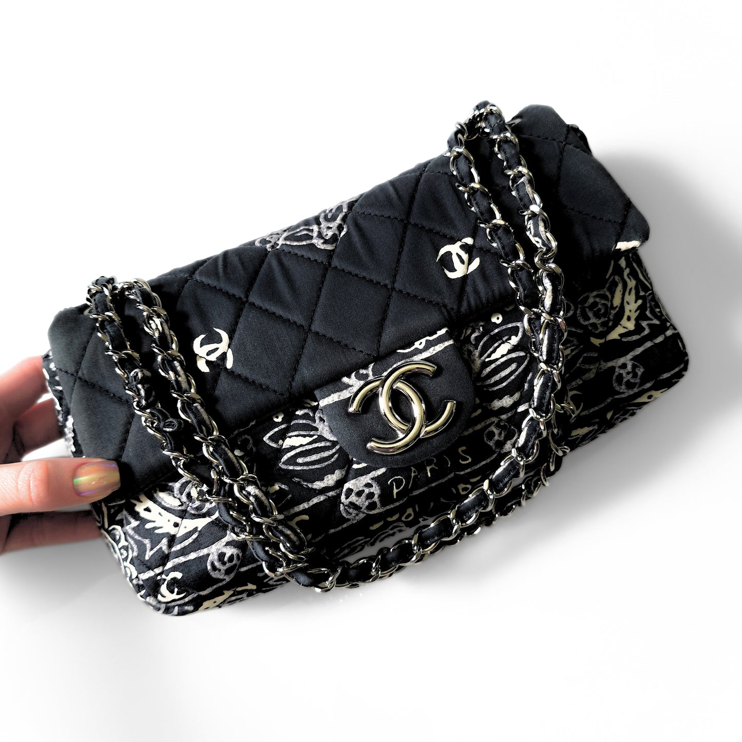 Chanel Paisley Bandana Flap Bag Black