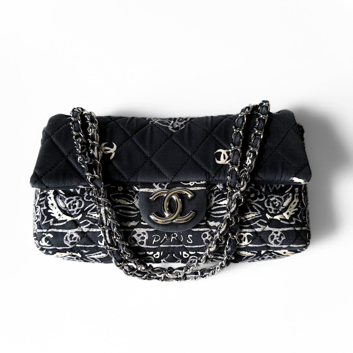 Chanel Paisley Bandana Flap Bag Black
