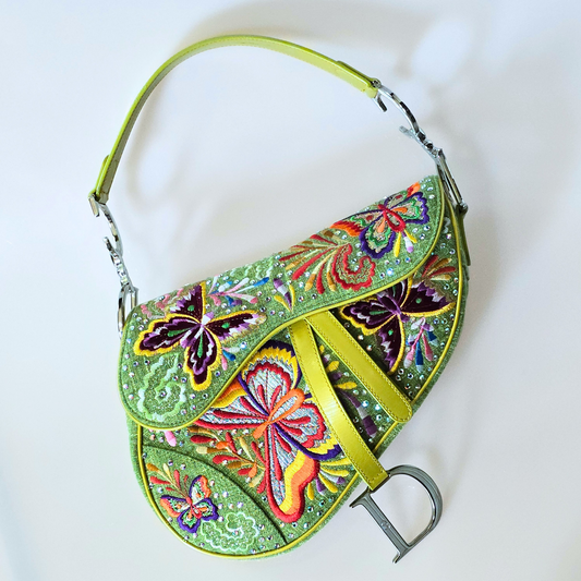 Dior Limited Edition Crystal Butterfly Saddle Bag