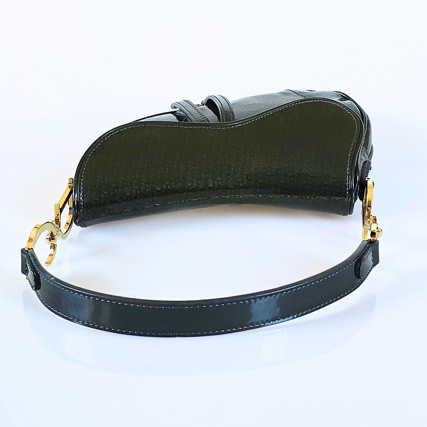 Dior Mini Saddle Diorissimo Patent Leather Green