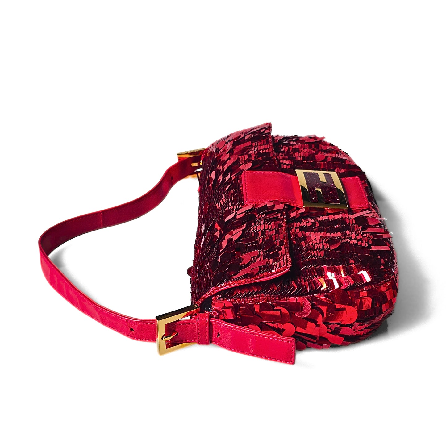 Fendi Baguette Ruby Red Sequins