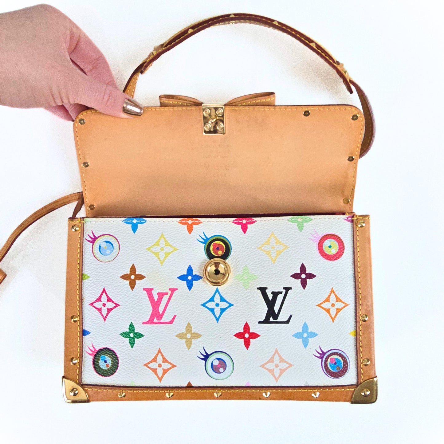 Louis Vuitton Limited Edition Takashi Murakami "Eye Miss You" Multicolor Trunk Shoulder Bag
