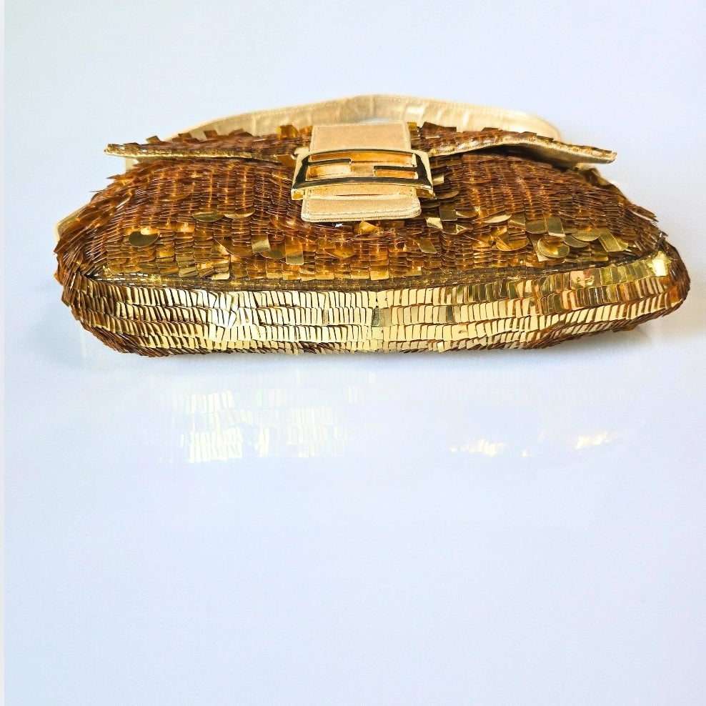 Fendi Baguette Gold Sequins Vintage
