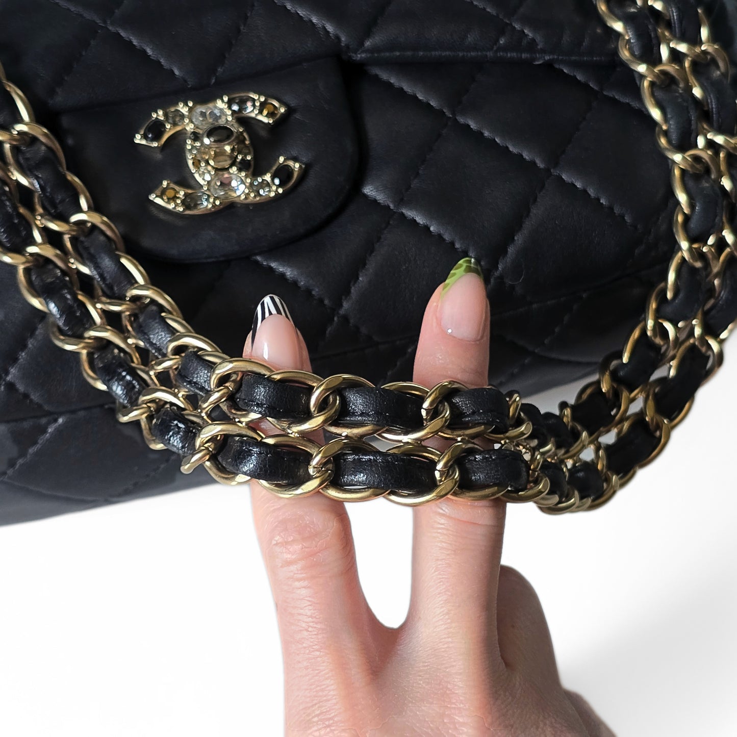 Chanel Precious Gem Turn Lock Single Flap Bag