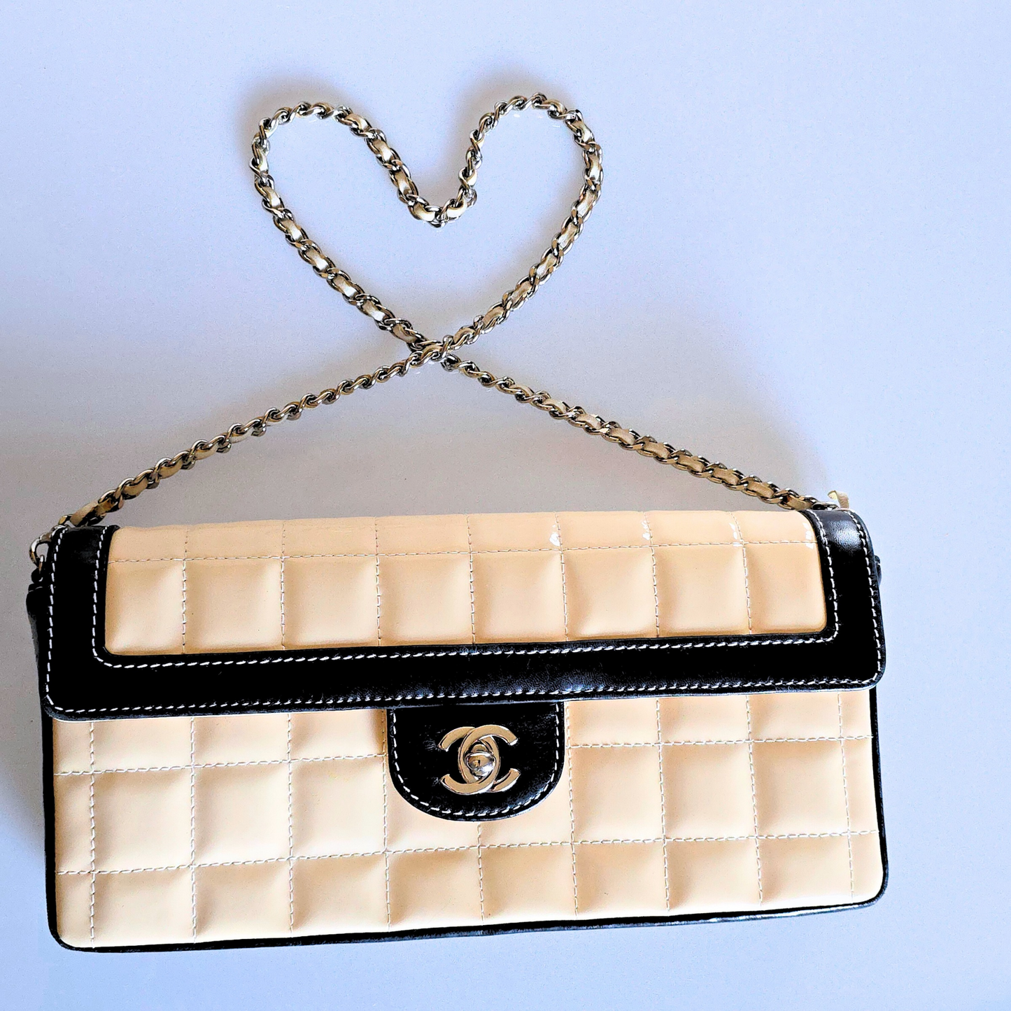 Chanel East West Two-Toned Chocolate Bar Bag