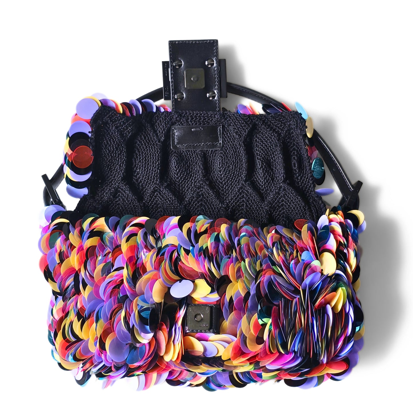 Fendi Baguette Paillettes Swirl Stitch Sequins