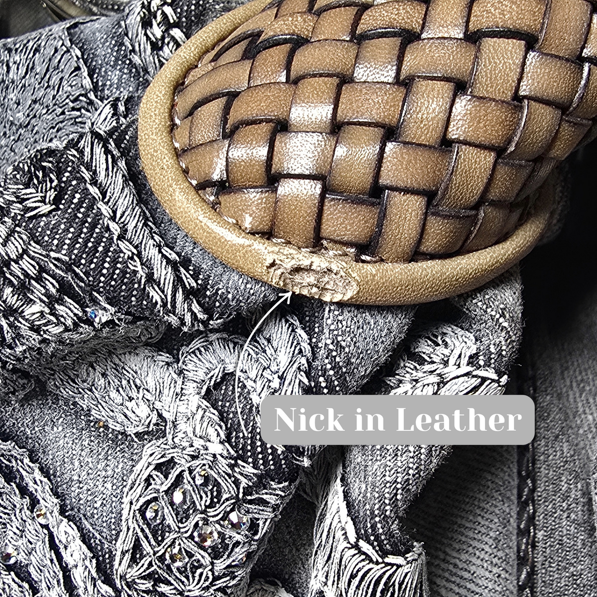 Fendi Limited Edition Denim Spy Bag Embroidered Rhinestone Squirrels