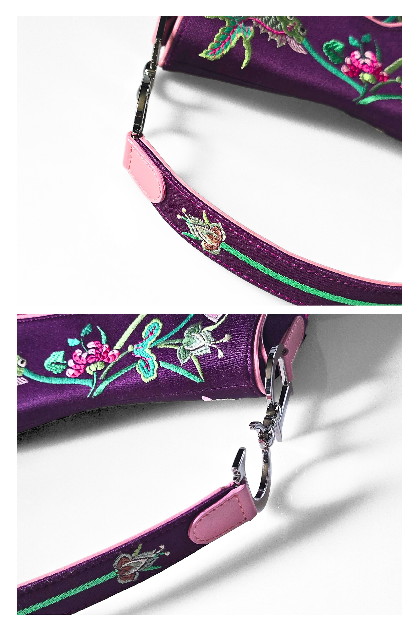 Dior Limited Edition Koi Fish Saddle Bag Purple Satin