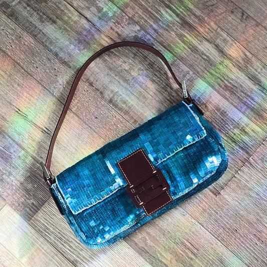 Fendi Baguette Blue Sequins