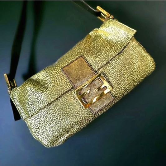 Fendi Baguette in Gold Glittery Lurex