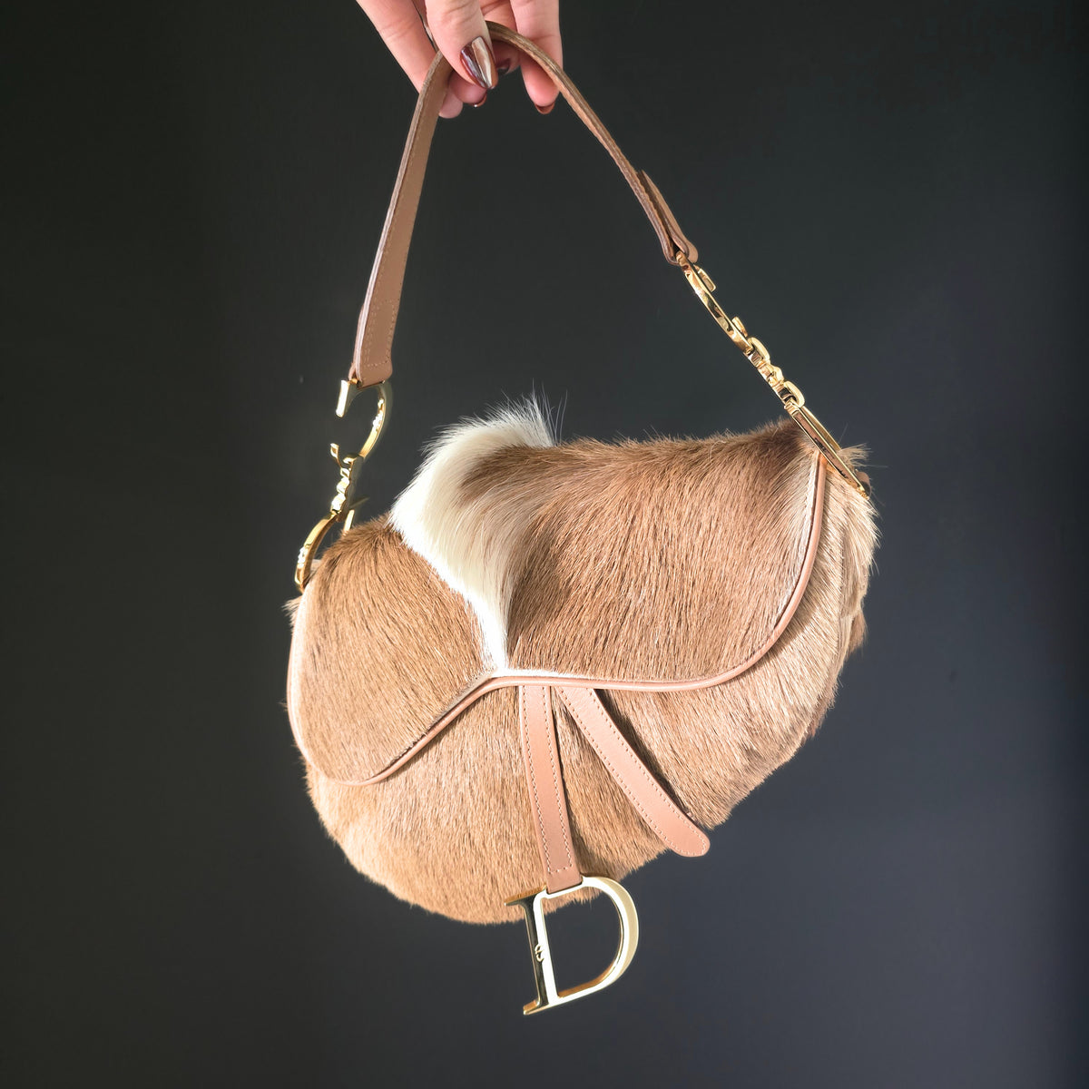 Dior Pony-Hair Mohawk Saddle Bag