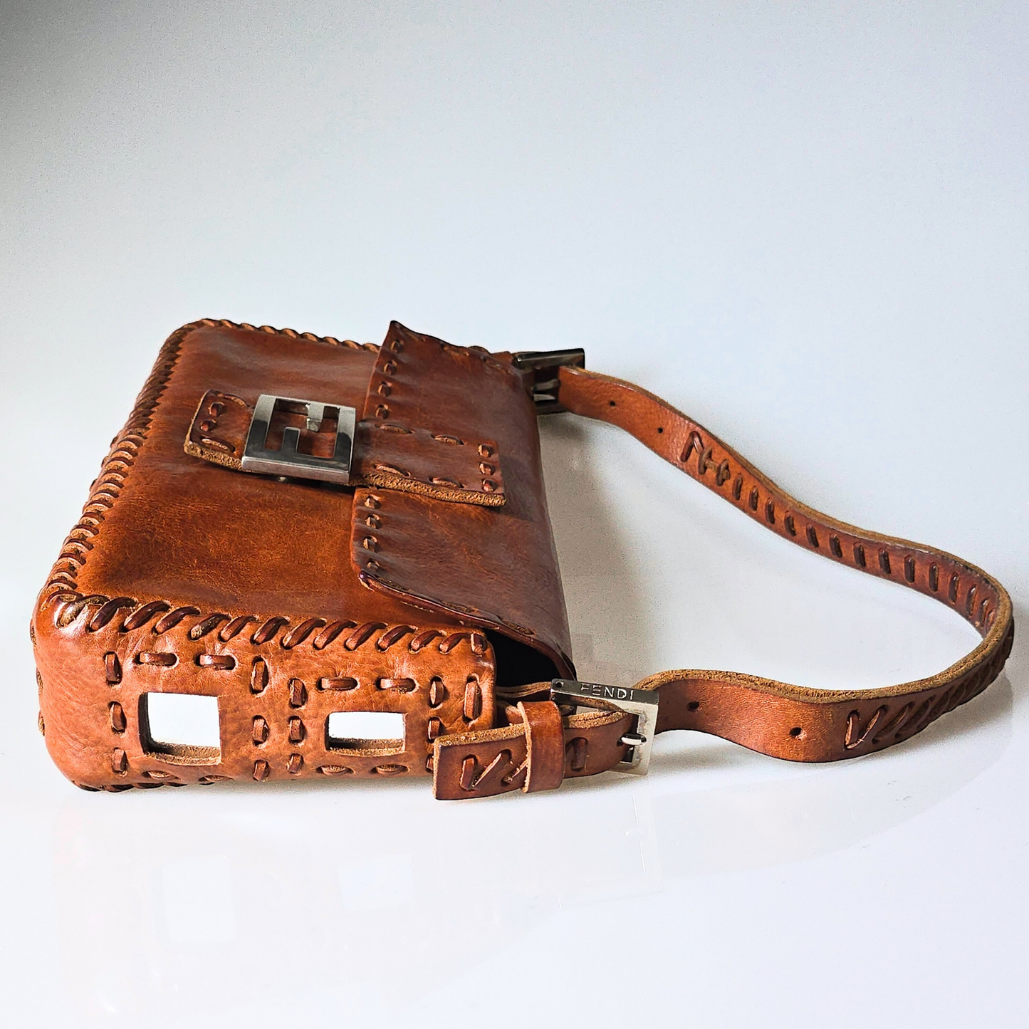 Fendi Baguette Whipstitch Mirror Detailing
