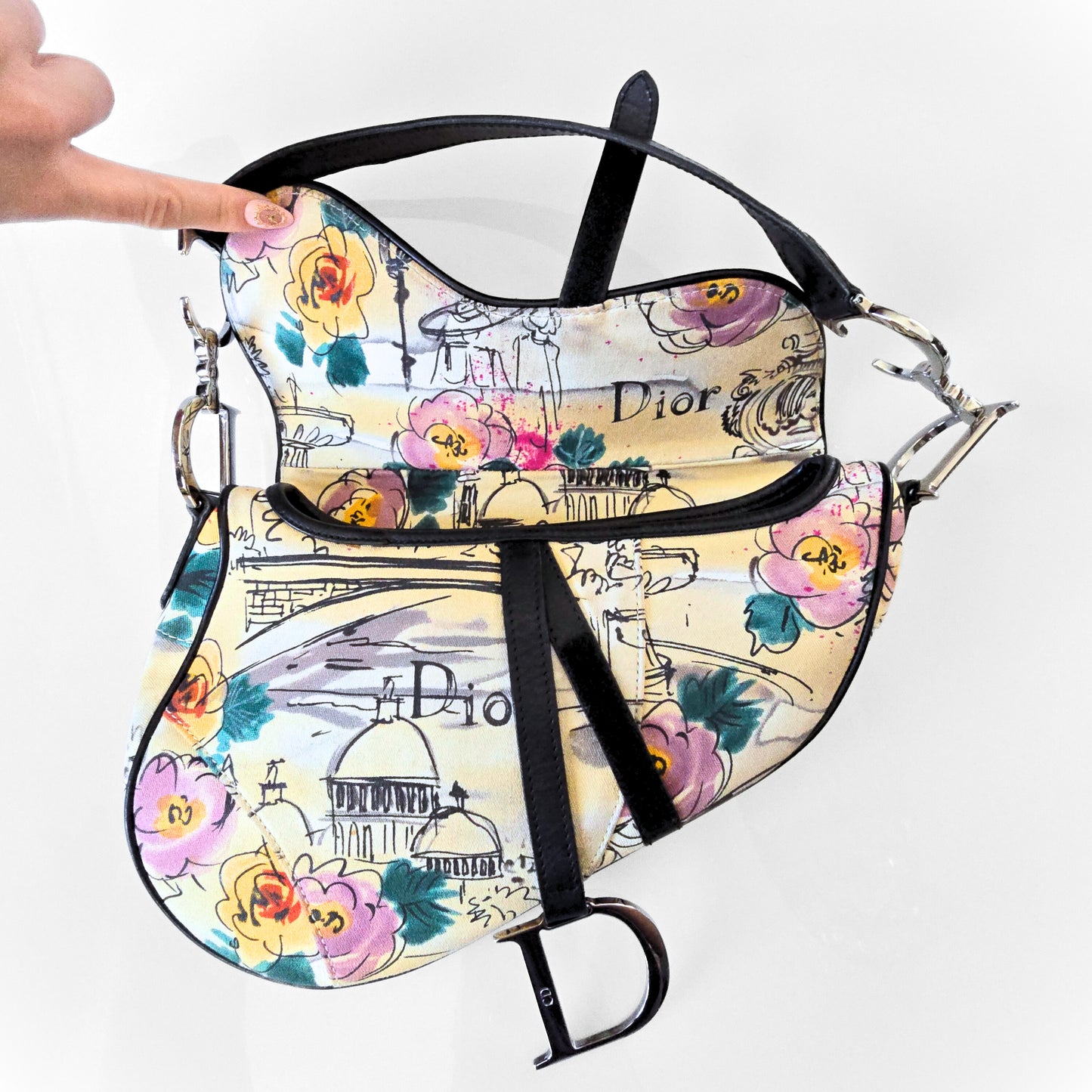 Dior Limited Edition 1950s Paris Sketch Saddle Bag