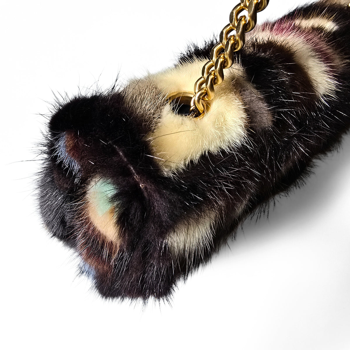 Chanel Mink Patchwork Arm Candy Single Flap Bag GHW Medium