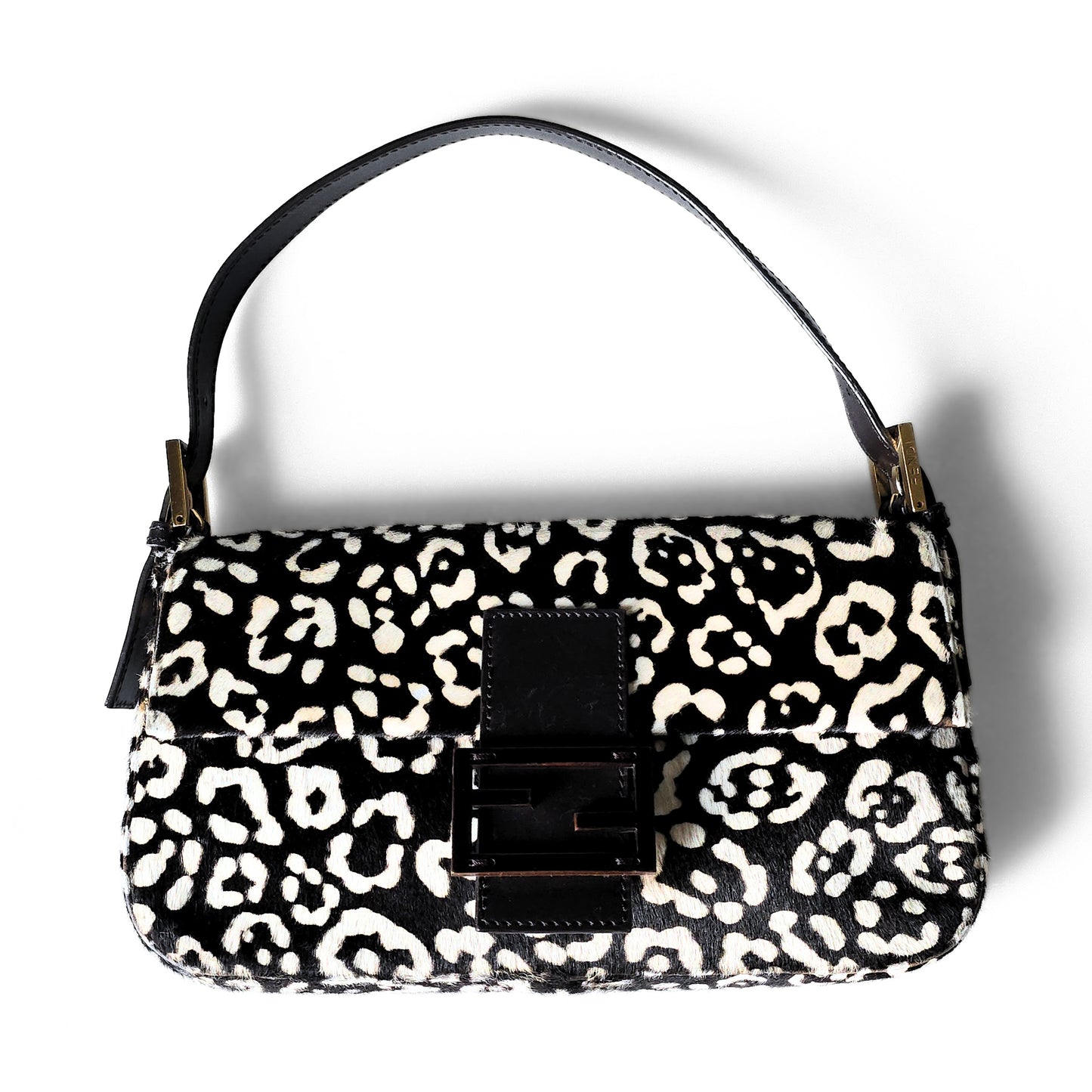 Fendi Baguette Leopard Print Pony-Hair