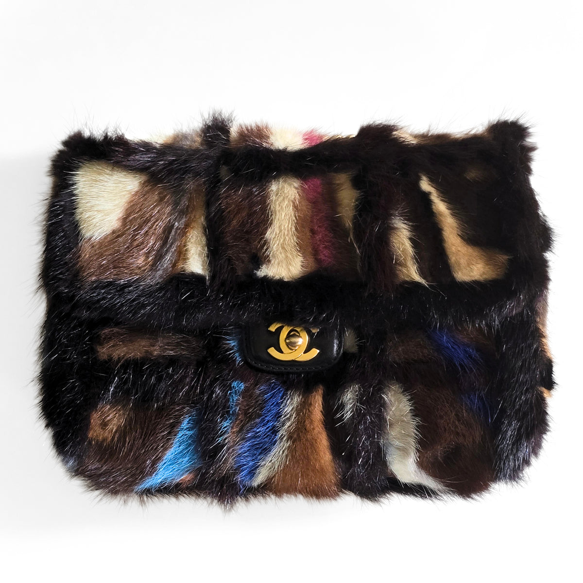 Chanel Mink Patchwork Arm Candy Single Flap Bag GHW Medium
