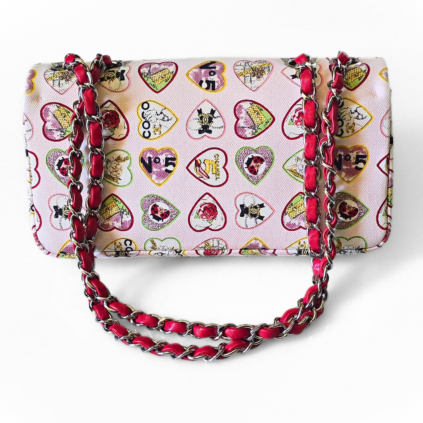 Chanel Valentine Canvas Single Flap Bag Pink