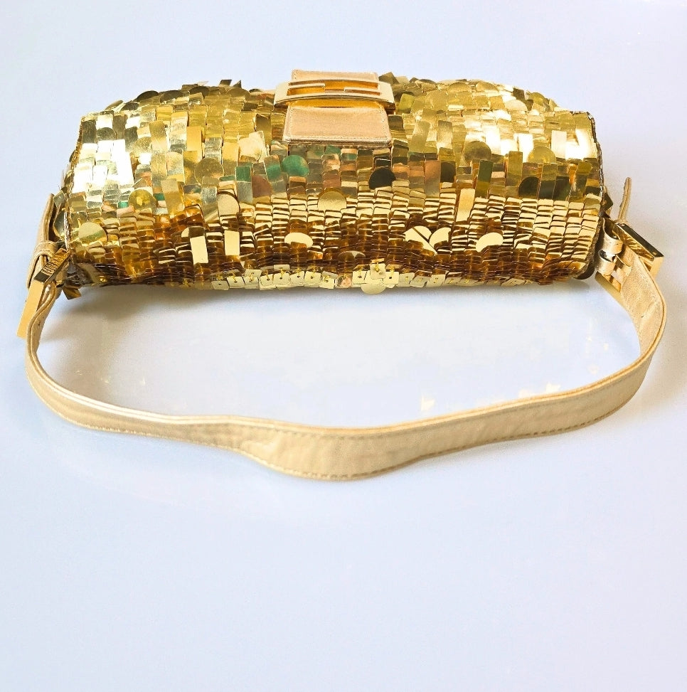 Fendi Baguette Gold Sequins Vintage