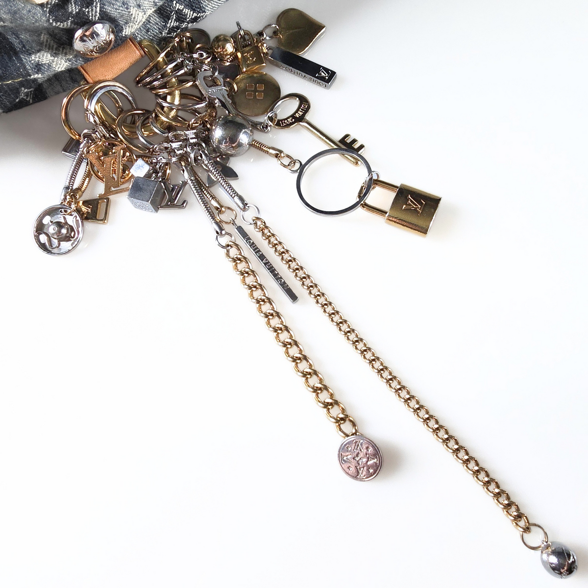 Louis Vuitton x Judy Blame Limited Edition Denim Raye Pleaty with Charms
