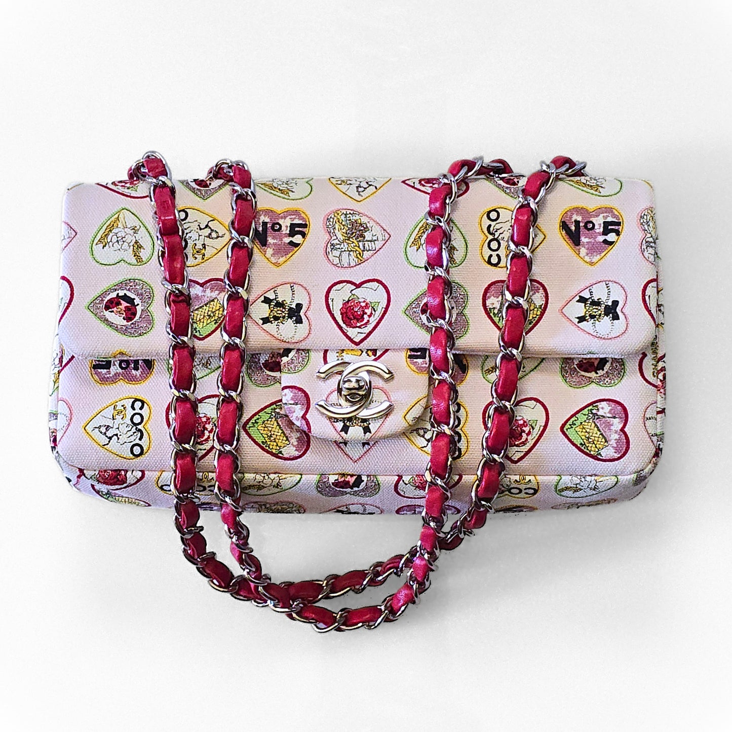 Chanel Valentine Canvas Single Flap Bag Pink