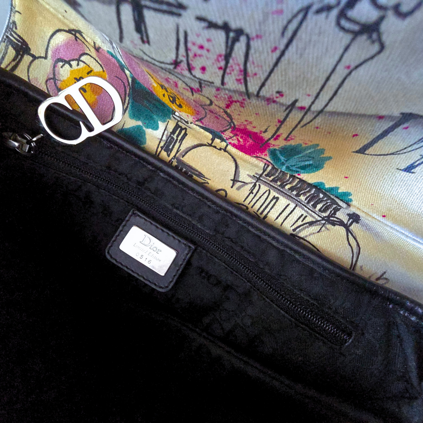 Dior Limited Edition 1950s Paris Sketch Saddle Bag