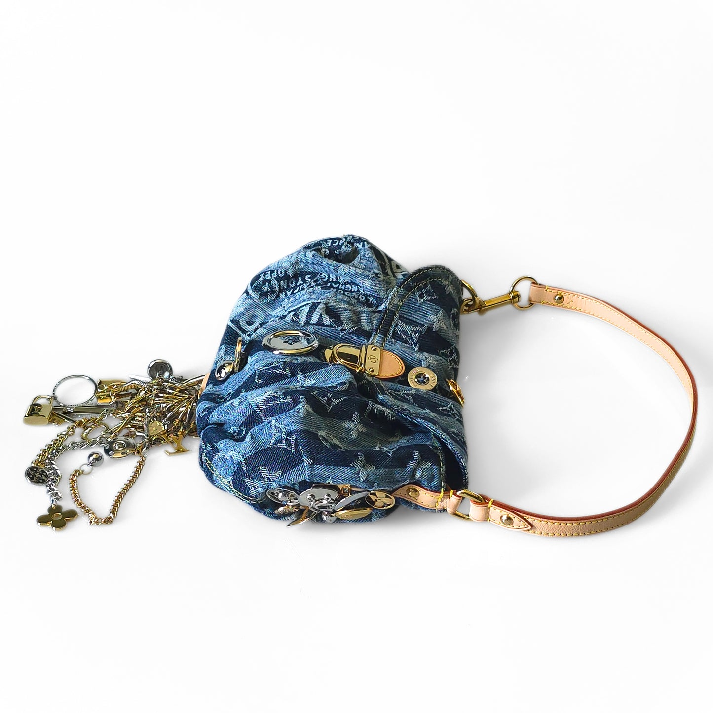 Louis Vuitton Limited Edition 2006 Mini Pleaty Denim Raye with Charms