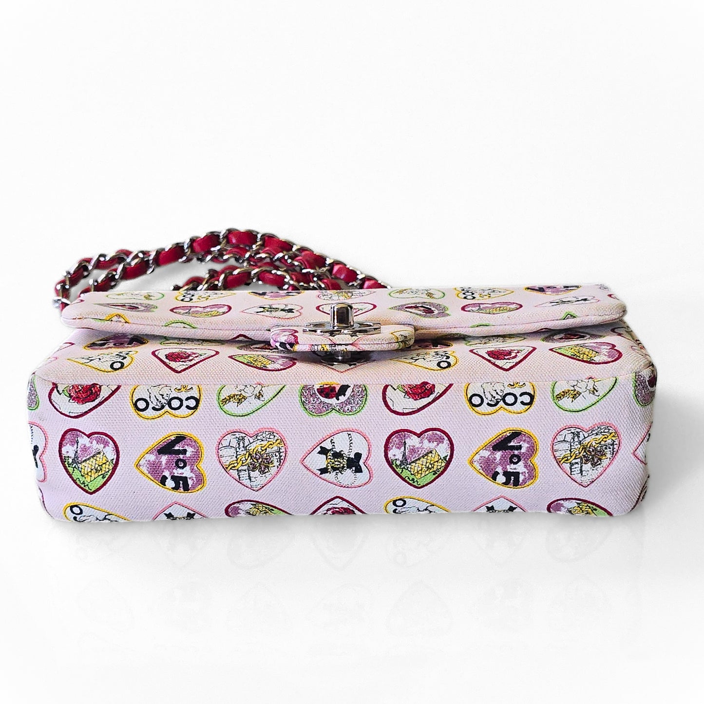 Chanel Valentine Canvas Single Flap Bag Pink