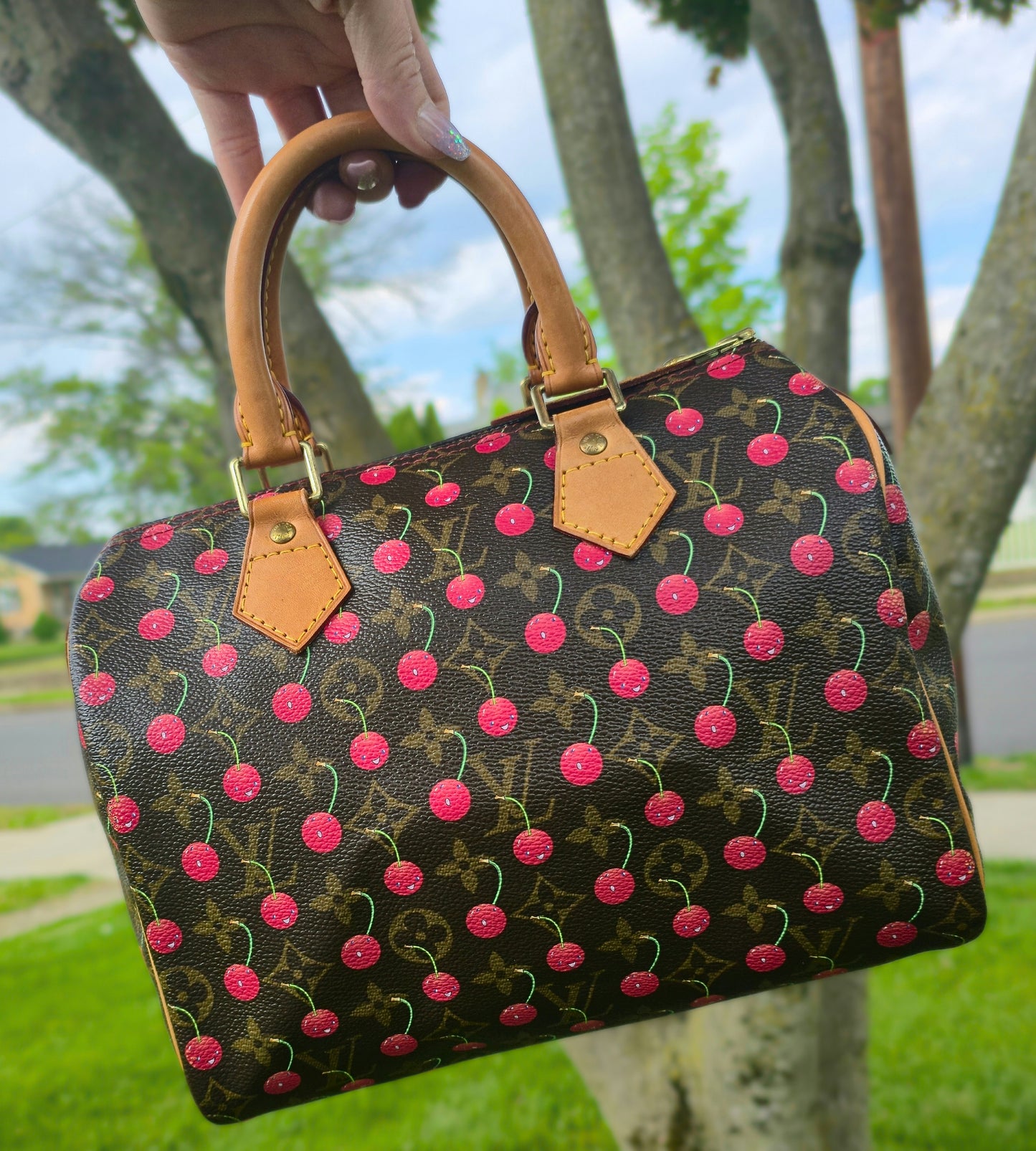 Louis Vuitton Limited Edition Cherry Speedy 25 Takashi Murakami Cerises Collection
