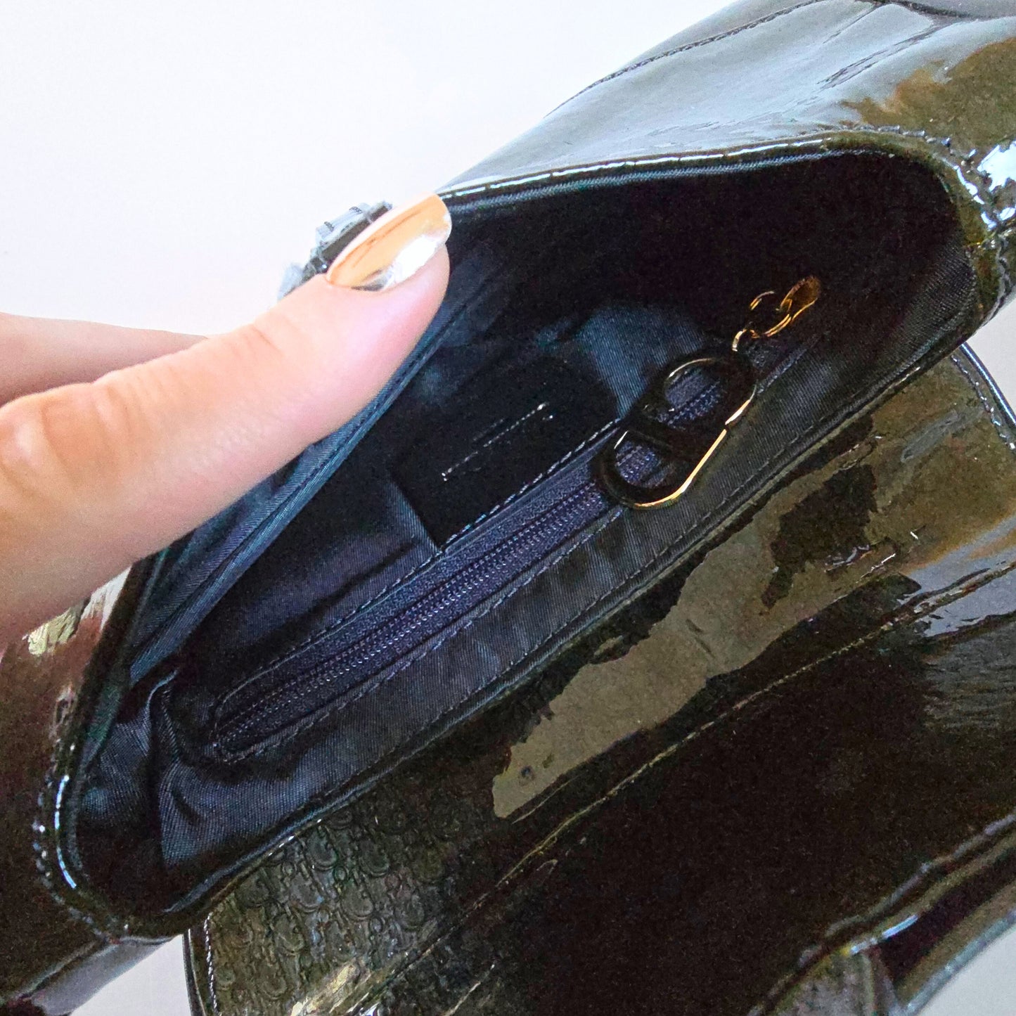 Dior Mini Saddle Diorissimo Patent Leather Green