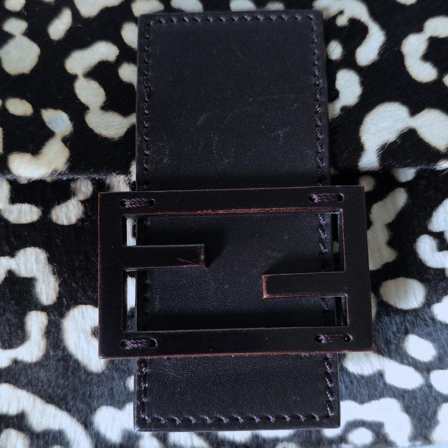 Fendi Baguette Leopard Print Pony-Hair