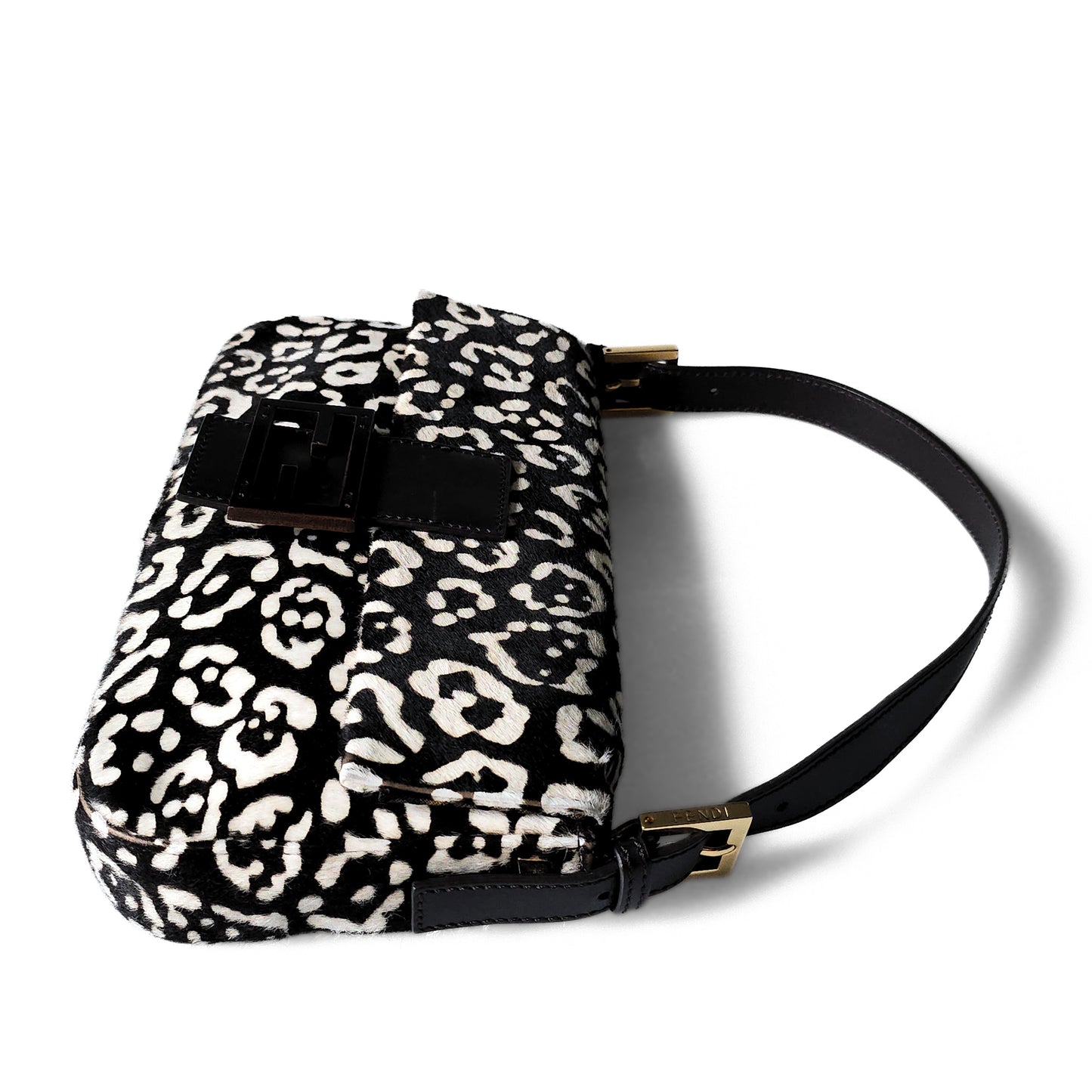 Fendi Baguette Leopard Print Pony-Hair