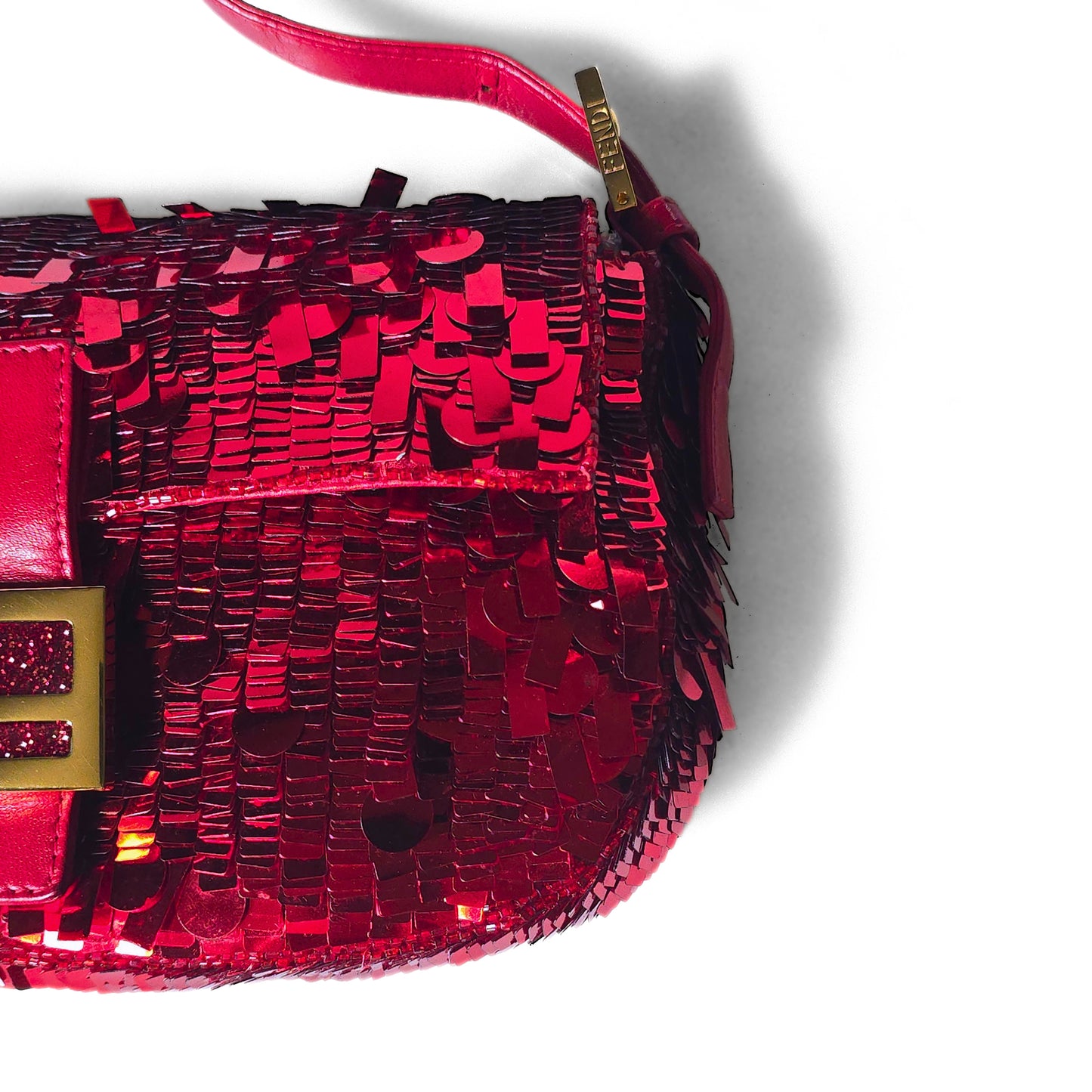 Fendi Baguette Ruby Red Sequins