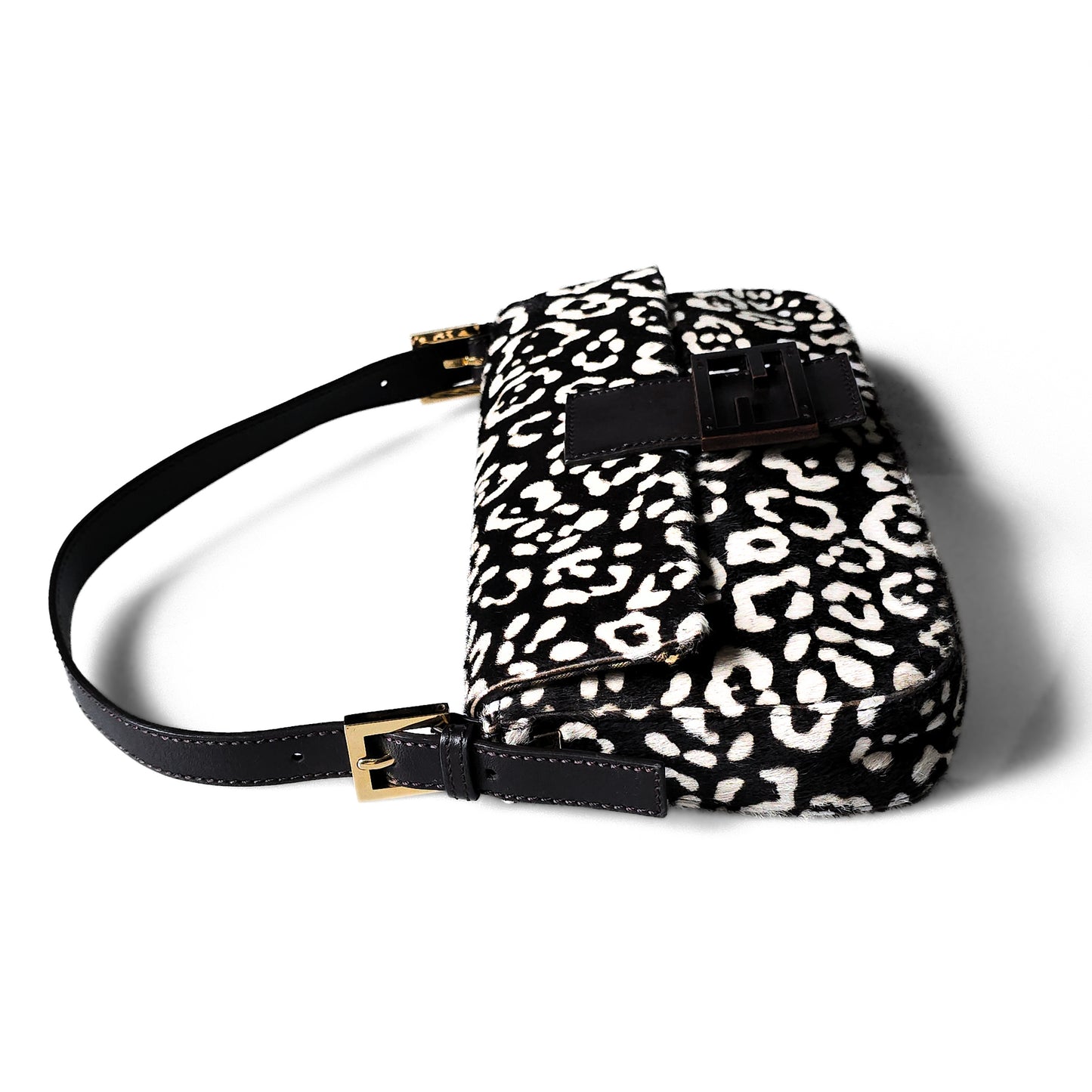 Fendi Baguette Leopard Print Pony-Hair