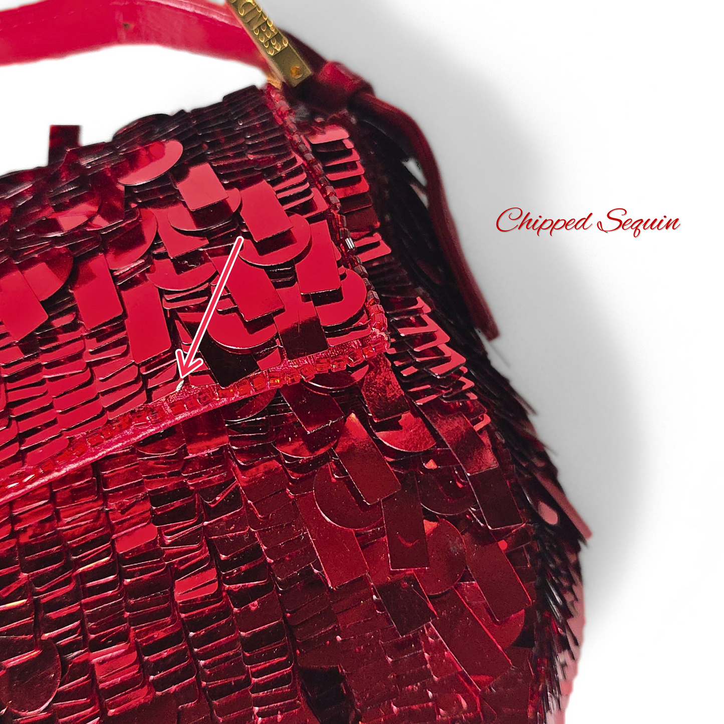Fendi Baguette Ruby Red Sequins