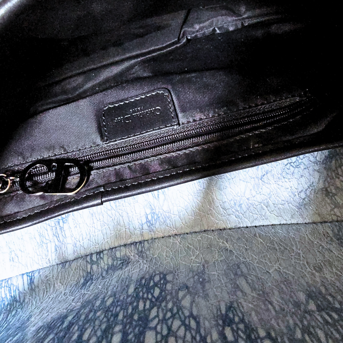 Dior Saddle Bag Denim Tye-Dye Sequin Filigree