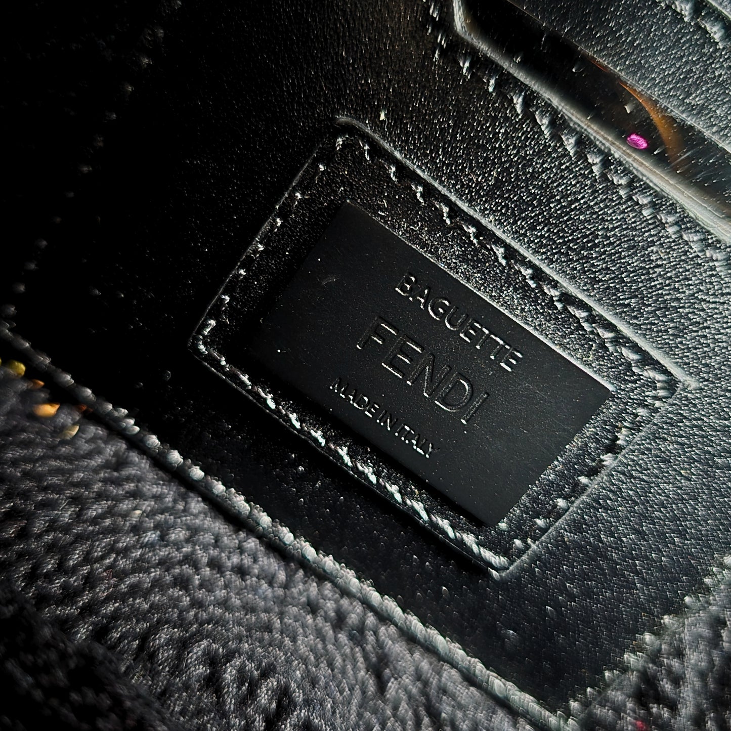 Fendi Baguette Paillettes Swirl Stitch Sequins