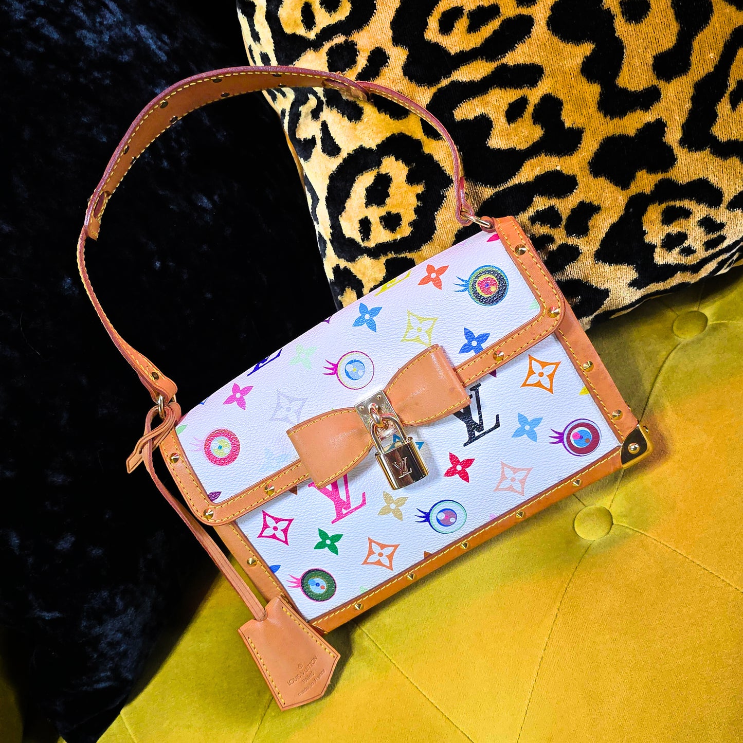 Louis Vuitton Limited Edition Takashi Murakami "Eye Miss You" Multicolor Trunk Shoulder Bag