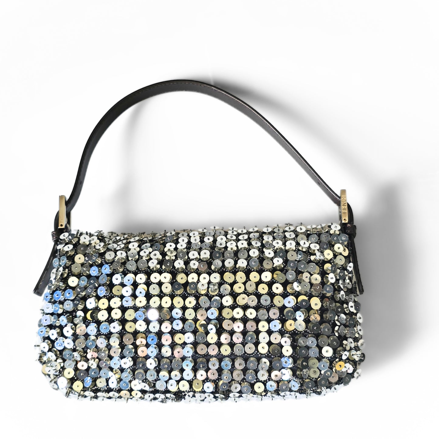 Fendi Baguette Silver 3D Sequins