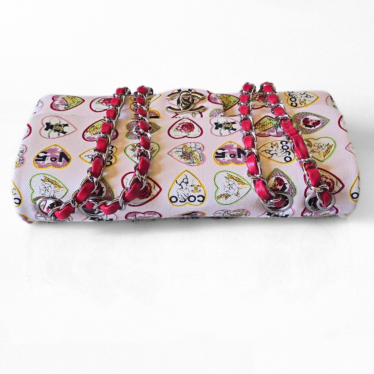 Chanel Valentine Canvas Single Flap Bag Pink
