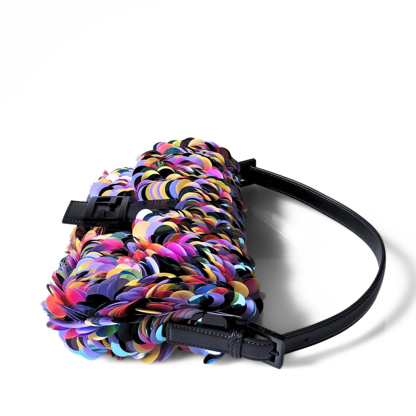 Fendi Baguette Paillettes Swirl Stitch Sequins