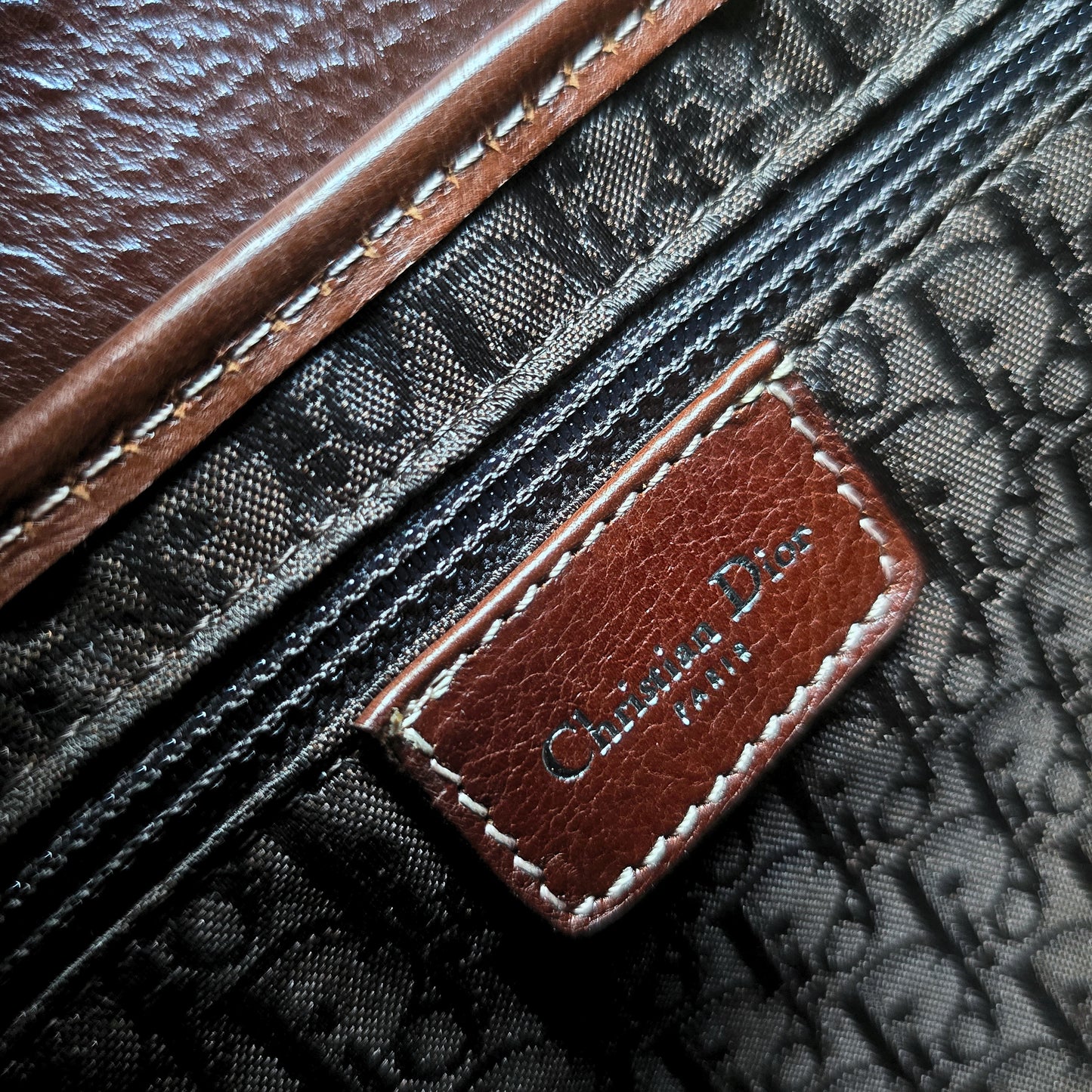 Dior Saddle Bag Floral Butterfly Embroidery Brown Leather